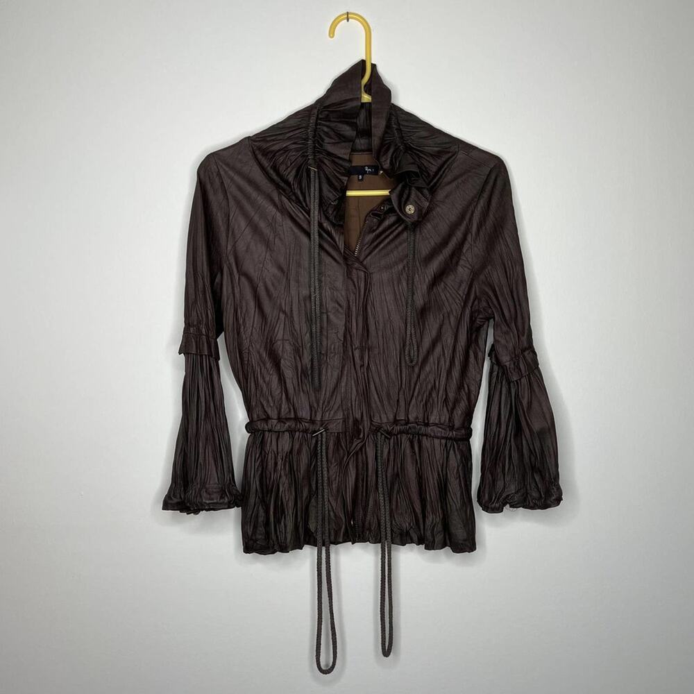 Anthropologie Ryu Brown Faux Leather Jacket Women's size Small